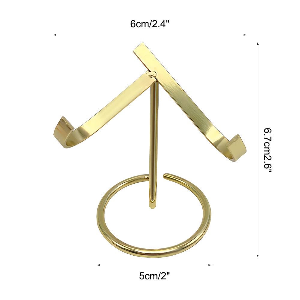 BDKMMS Crystal Display Stand, 4Pcs Metal Crystal Heart Stones Ball Holder Mineral Specimen Easel Holder for Geodes Agate Fossils Plates Collection