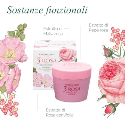 L'Erbolario 3 Rosa Body Cream 200 ml