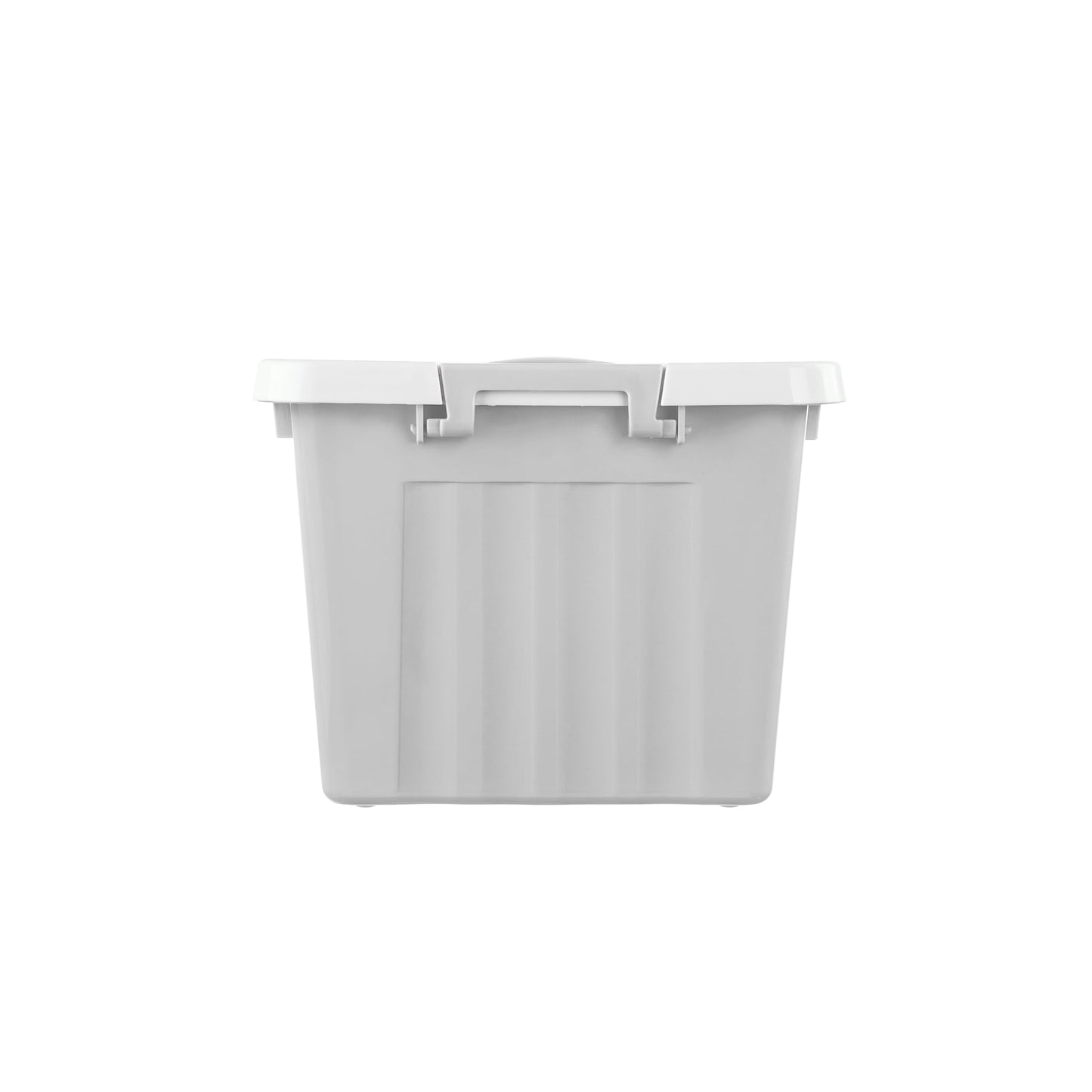 Cetomo 15L*6 Storage Boxes with Lids, Plastic Storage Box with Secure Side Latches, Stackable & Nestable Organizer for Home, Office, Moving, PP, Gray