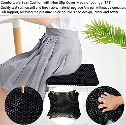 Fzitiy Gel Seat Cushion Soft Sitter Cushions Double Thick Breathable Honeycomb Design Egg Gel Cushion, Cooling & Ergonomic Support Pressure Cushion