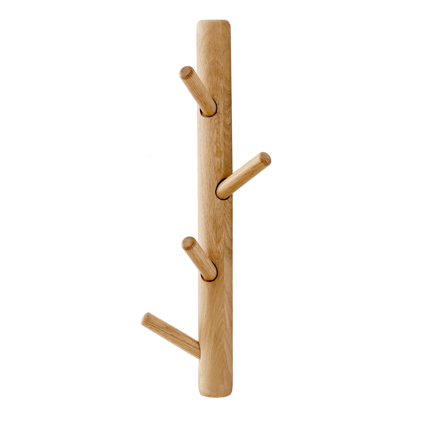 TREOAKWIS Vertical Coat Rack 40cm, Wood Hat Rack Wall Mounted with 4 Hooks