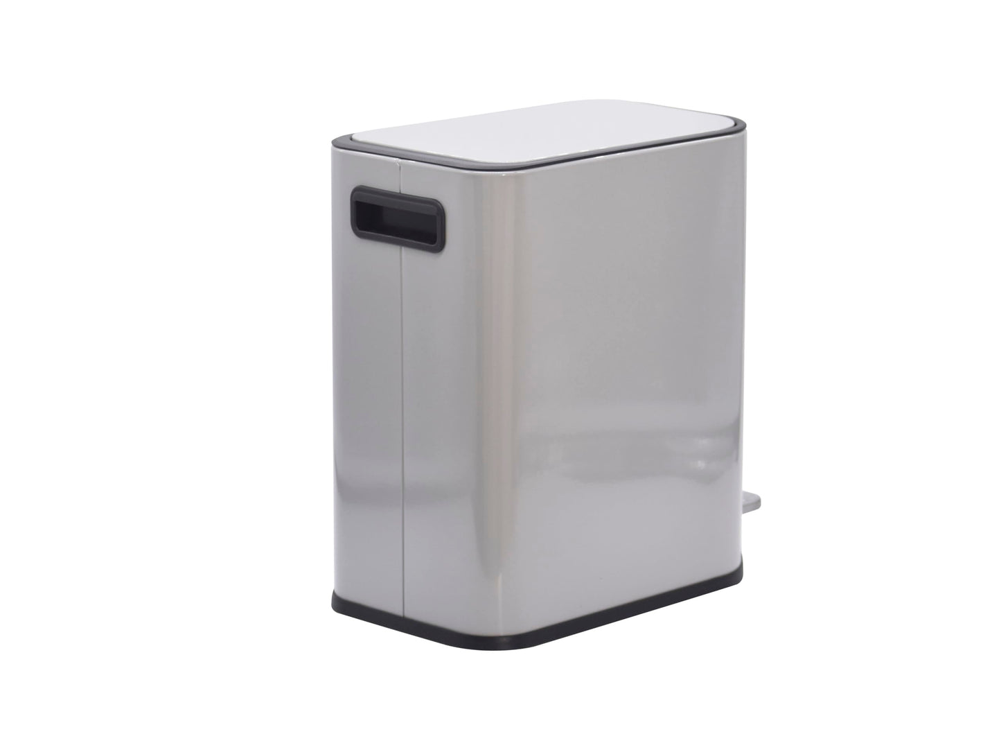 FurnitureXtra™ Slim Design Powder Coated Soft Close Pedal Bin, Plastic Inner bucket, ABS lid (White, 5L)