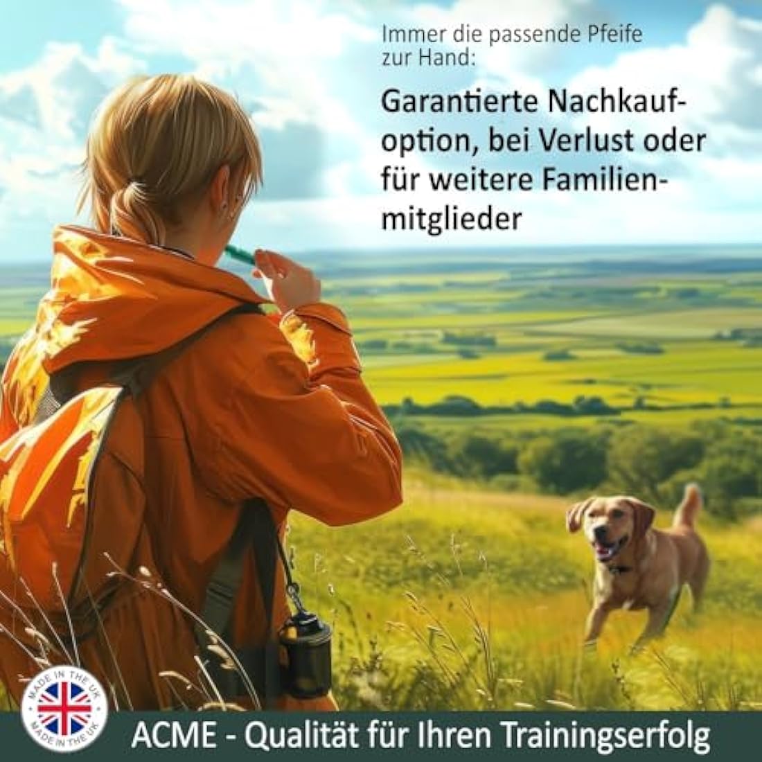 ACME Dog Whistle No. 210.5 + Whistle Band Included, Original from England, Ideal for Dog Training, Robust Material, Standard Frequency is Loud and Wide-Reaching (Carmine Red)