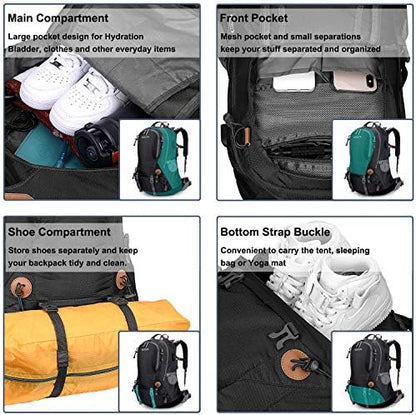 G4Free Hiking Backpack 50L Waterproof Backpack with Rain Cover for Mountaineering Travel Camping Trekking Outdoor Sports for Men Women