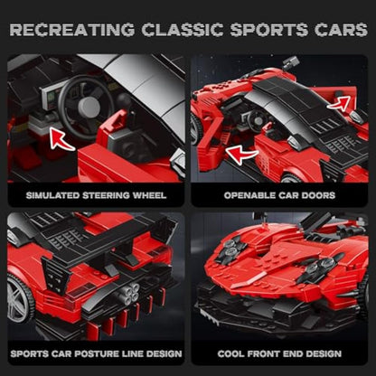 JMBricklayer Supercar Building Model Set 50113, Vintage Sports Car Model Building Blocks Toys Zonda R, Car Enthusiasts Collectible Racing Cars, Gifts for Adult Boys 14+ Year (1278 Pieces)
