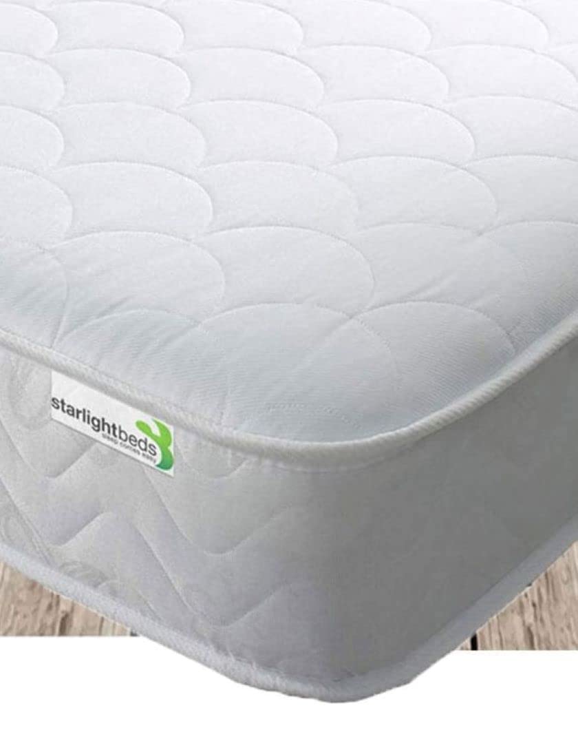 Starlight Beds Single Mattress. Shell Design Single Memory Foam Mattress with Springs. Soft, 18cm Deep, White. (3ft x 6ft3, 90cm x 190cm)