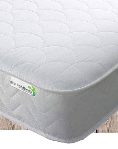 Starlight Beds Single Mattress. Shell Design Single Memory Foam Mattress with Springs. Soft, 18cm Deep, White. (3ft x 6ft3, 90cm x 190cm)