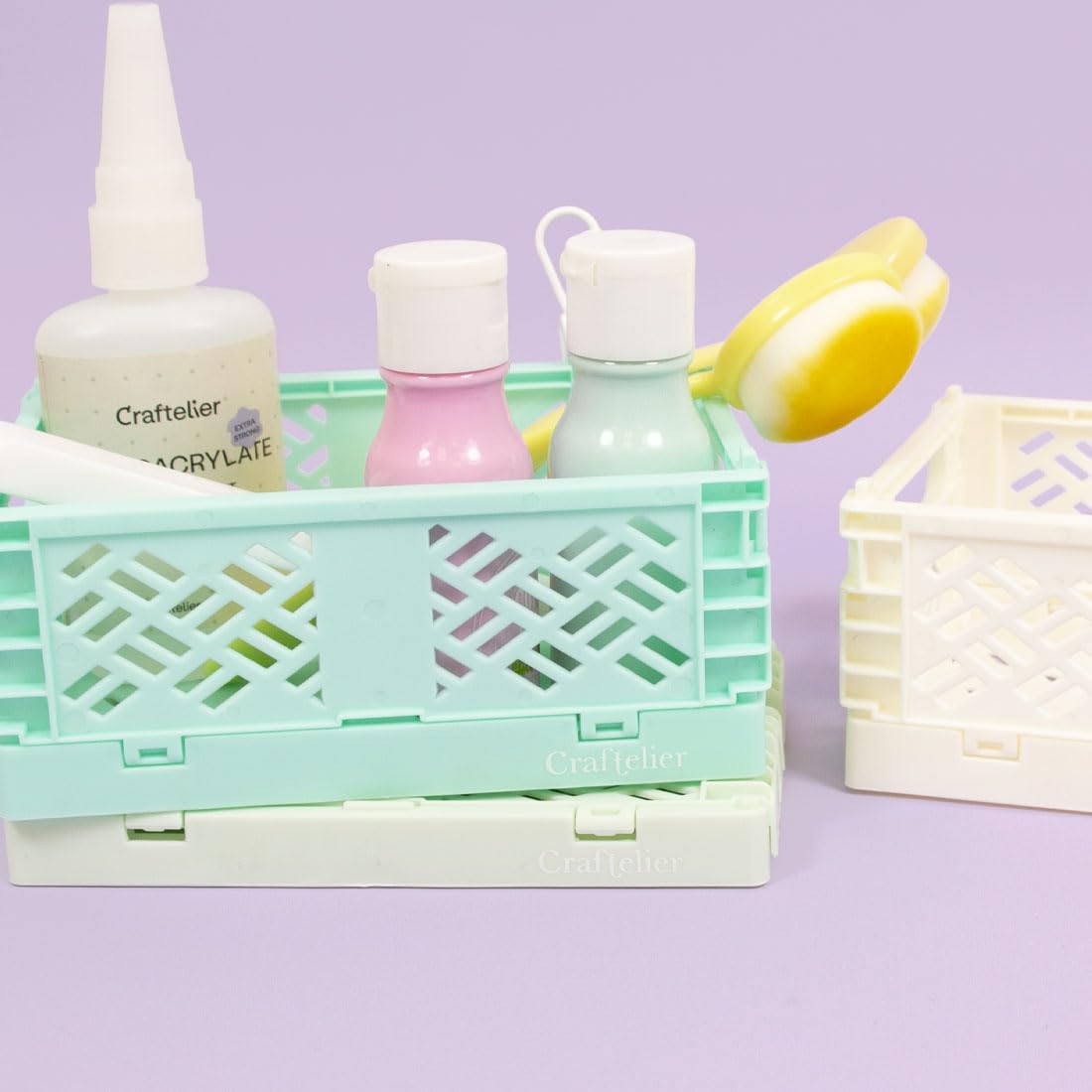 Craftelier - Box for Organization and Storage of Craft Materials | Foldable and Stackable Design | Small Size