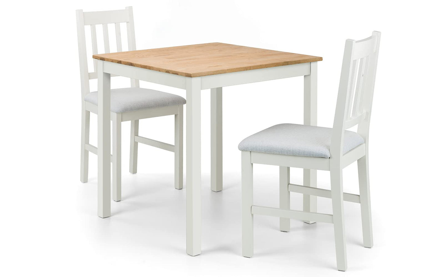 Julian Bowen Coxmoor 75cm Square Dining Table, Ivory/Oak - H75 x W75cm