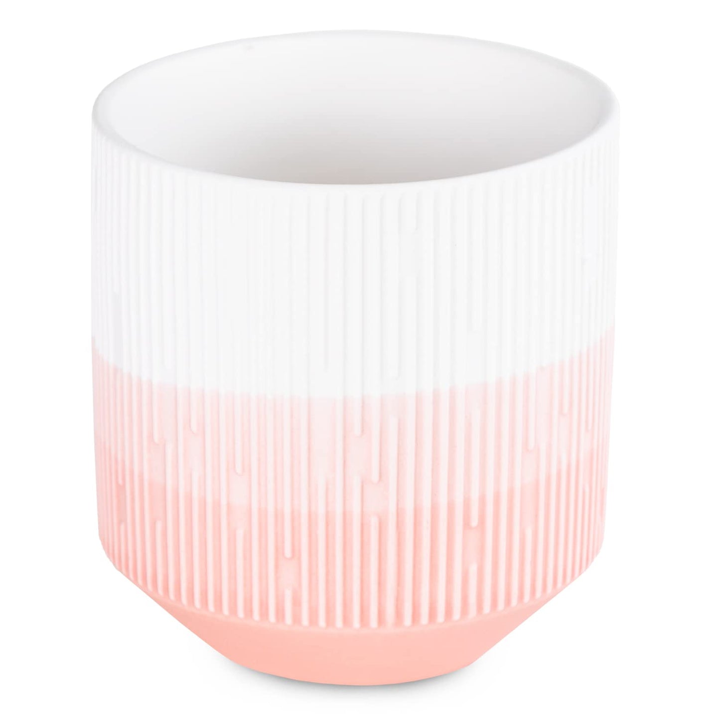 AmeliaHome Ceramic Storage Box Ombre Pattern Organiser Flower Pot 9 x 9.8 cm Fino Powder Pink White