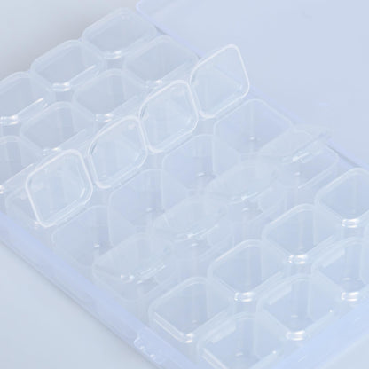 SUSNUAN 2 Pack Bead Storage BoxDiamond Painting Storage28 Grids Transparent Plastic Box RemovableSmall Jewellery Craft Storage Compartment Storage