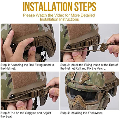 OneTigris Airsoft Fast Helmet - Full Face Protective Tactical Helmet With Foldable Ear Protection Mask And Goggles for Airsoft Paintball Sooting Wagrgame CS