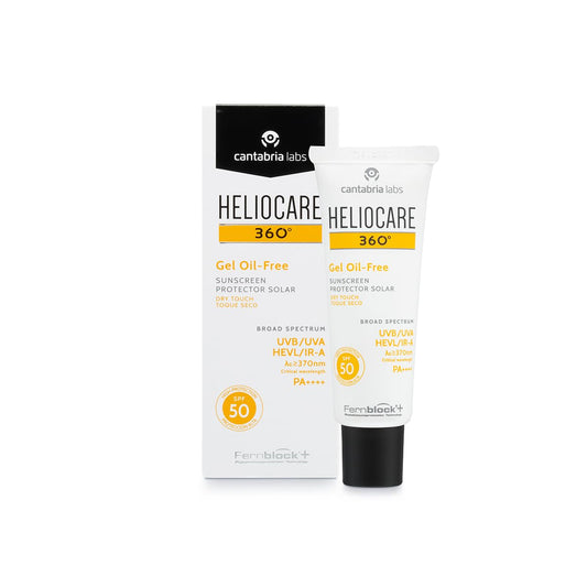 Heliocare 360 Oil-Free Gel SPF 50 50ml / Gel Sunscreen For Face/Daily UVA UVB Visible light Infrared-A Anti-Ageing Sun Protection/Combination Oily and