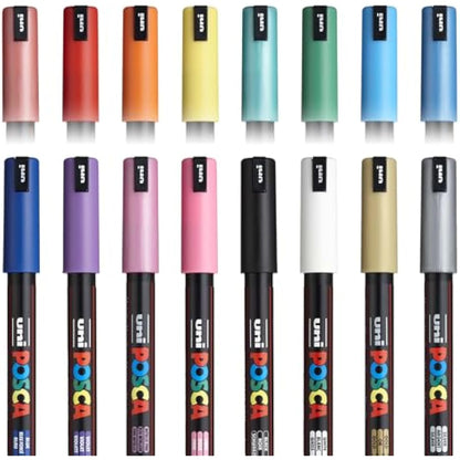 Posca Paint Marker Pens - PC-1MR - 0.7mm - Set of 16 in Canvas Wrap