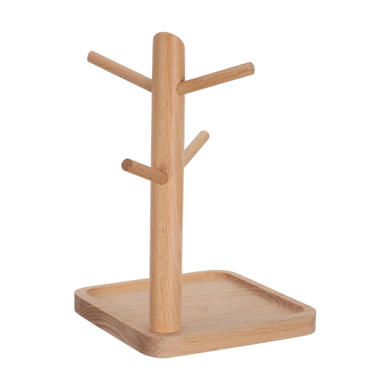 Angoily Entryway Key Holder Jewelry Storage Rack Wooden Key Tray Jewelry Display Holder with Cup Hook for Necklaces Rings Bracelets Watches Tabletop