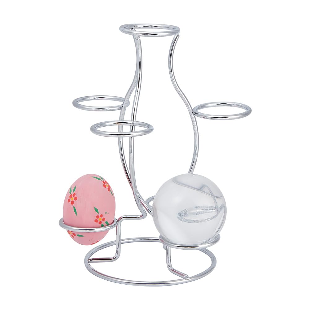 NBEADS Crystal Ball Holders, 7 Eggs Display Stand Platinum Iron Multi-Sphere Display Holder for Crystal Ball Sphere Globe Home Office Decor Ornament