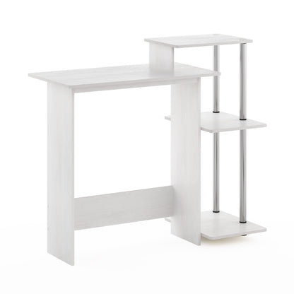Furinno Efficient Home Laptop Notebook Computer Desk, Study Desk, Writing Desk, White Oak/Stainless Steel