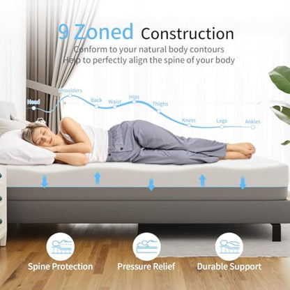 wowttrelax Memory Foam Mattress, 3FT Single Mattress, Medium Firm, Soft Skin-friendly Durable, Breathable Comfort Sleep, Back Pain Support (90x190x20cm)