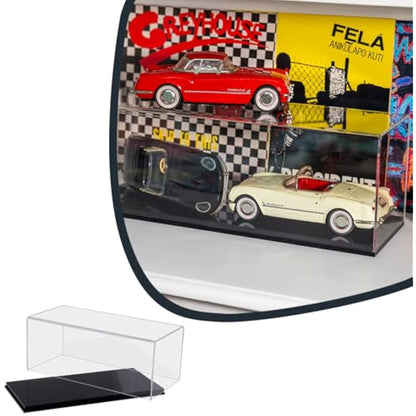HMF 46800900 Acrylic Display Case for Model Cars / Figures, Various Sizes, Transparent, 34 x 14 x 16 cm