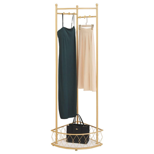 Cre Cra Coat Rack with 6 Hooks: Multifunctional Clothes Rack for Entryways, Hallways, Bedrooms and Living Rooms - Gold