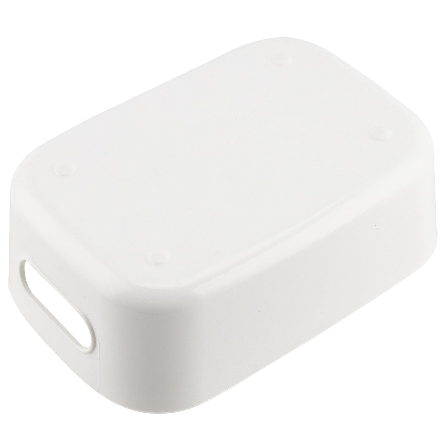 YUENPUN 10 PCS White Plastic Storage Organiser, Small White Storage Box Handle, Plastic Studio Storage Basket Bins for Kitchen, Bathroom