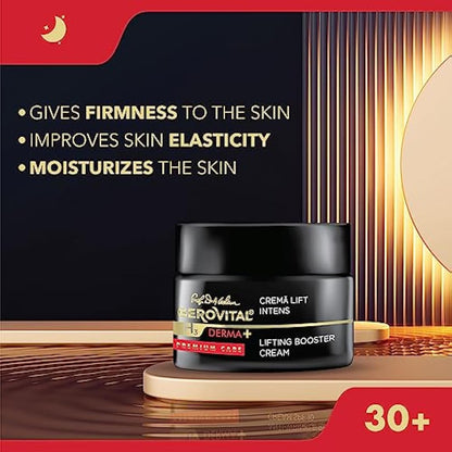 Gerovital H3 Derma+ Premium Care Intensive Lifting Night Face Cream – Moisturizing, Firms & Improves Skin Elasticity, 50ml
