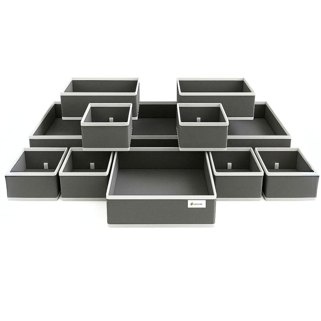 12 pcs Drawer Organisers Divider UK Large Drawer Dividers Clothes Drawer Organisers Wardrobe Storage Organiser Underwear Draw Organizer Clothes Draw