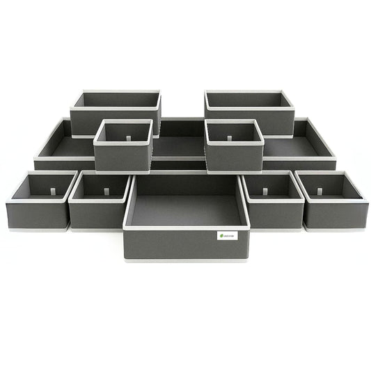 12 pcs Drawer Organisers Divider UK Large Drawer Dividers Clothes Drawer Organisers Wardrobe Storage Organiser Underwear Draw Organizer Clothes Draw