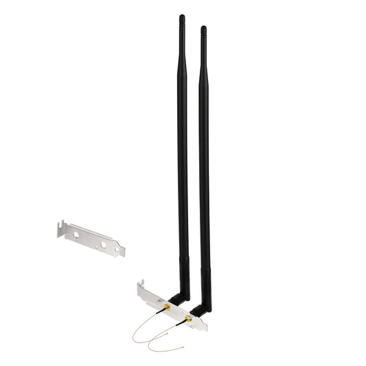 Superbat High Gain WiFi Antenna 12dBi 2.4GHz 5.8GHz Dual Band RP-SMA Antenna + 20cm Mini PCI to RPSMA Cable + Computer Back Slot Cover Bracket for