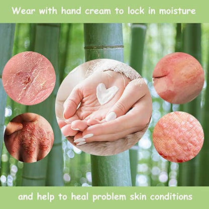 Bamboo Gloves for Eczema, Kids Age 6-8, Dry Hands, Moisturising Gloves for Children Overnight, 3 Pairs