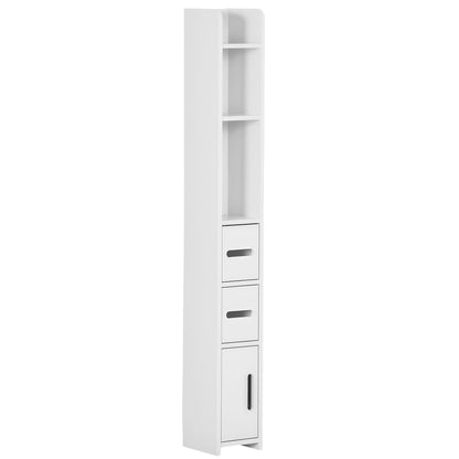 kleankin Modern Bathroom Storage Cabinet Freestanding Open Shelves White