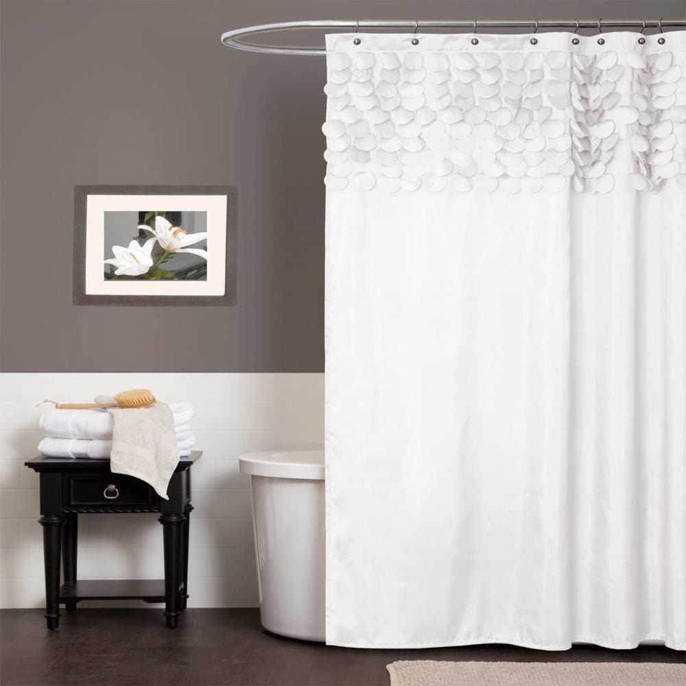 Lush Decor Curtain, Polyester, White, 72" W x 72" L (Pack of 1)