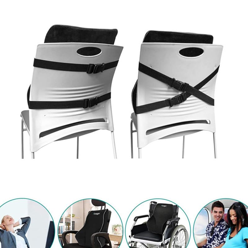 Lumbar Support Pillow for Office Chair Car Memory Foam Back Pillow for Back Pain Relief Improve Posture Ergonomic Back Cushion for Computer