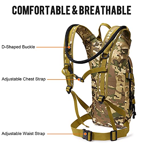 G4Free Hydration Pack Tactical Backpack Rucksack with 3L Water Bladder for Hiking Cycling Biking Running Walking and Climbing