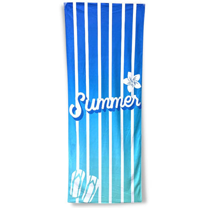 NARAMAKI Large Beach Towel 70 x 190 cm in High Quality Microfibre – Pool Beach Towel with Unique Tropical Design – Made in Italy Light Blue