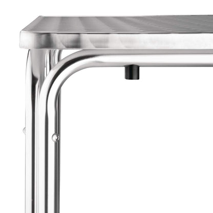 Bolero Commercial Stainless Steel Square Leg Table, 720x600x600mm