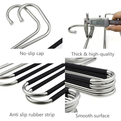 Trouser Hanger, 3 Pack Hangers Space Saving S-Type Clothes Pants Non-Slip Closet Organizer for Scarfs Jeans Trousers Towels