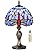 MIAOKE Table Lamp Stained Glass Crystal Bead Style Table Light, Handmade Desk Bedside Table Night Lamp, Antique Art Craft Gifts Lover Kid Living Room Bedroom Study Bookcase Desk Ligh(Blue Dragonfly)