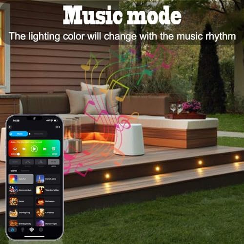 INDARUN RGBW WiFi Led Decking Lights Waterproof IP67 Ø31MM 12V - Led Plinth Light Kits for Terrace/Patio/Path/Garden/Decoration, 20 Packs