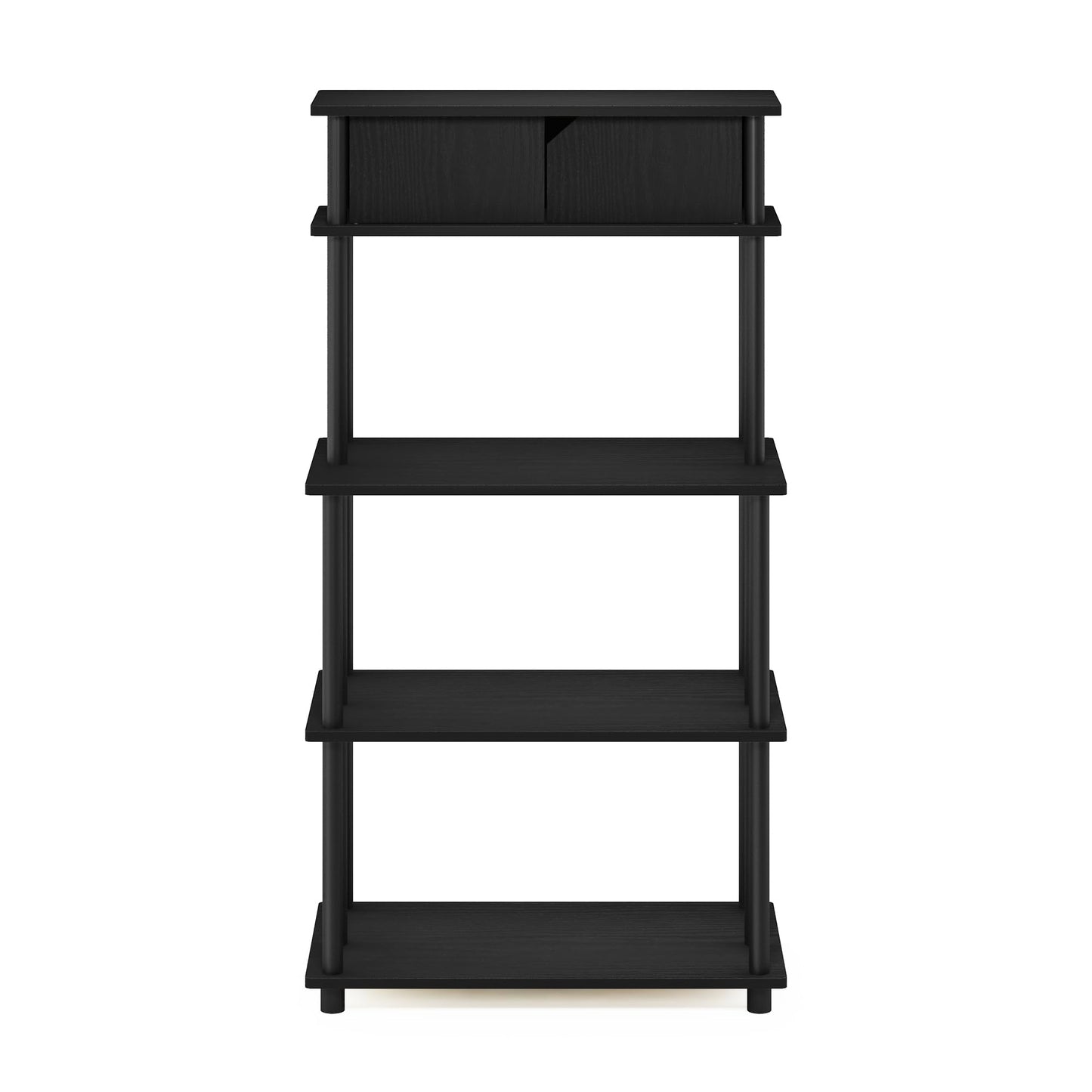 Furinno TURN-N-TUBE Printer Stand with Storage, 5-Tier Large Printer Stand, Standing Printer Table with Top Cabinet, for CPU, Office Supplies