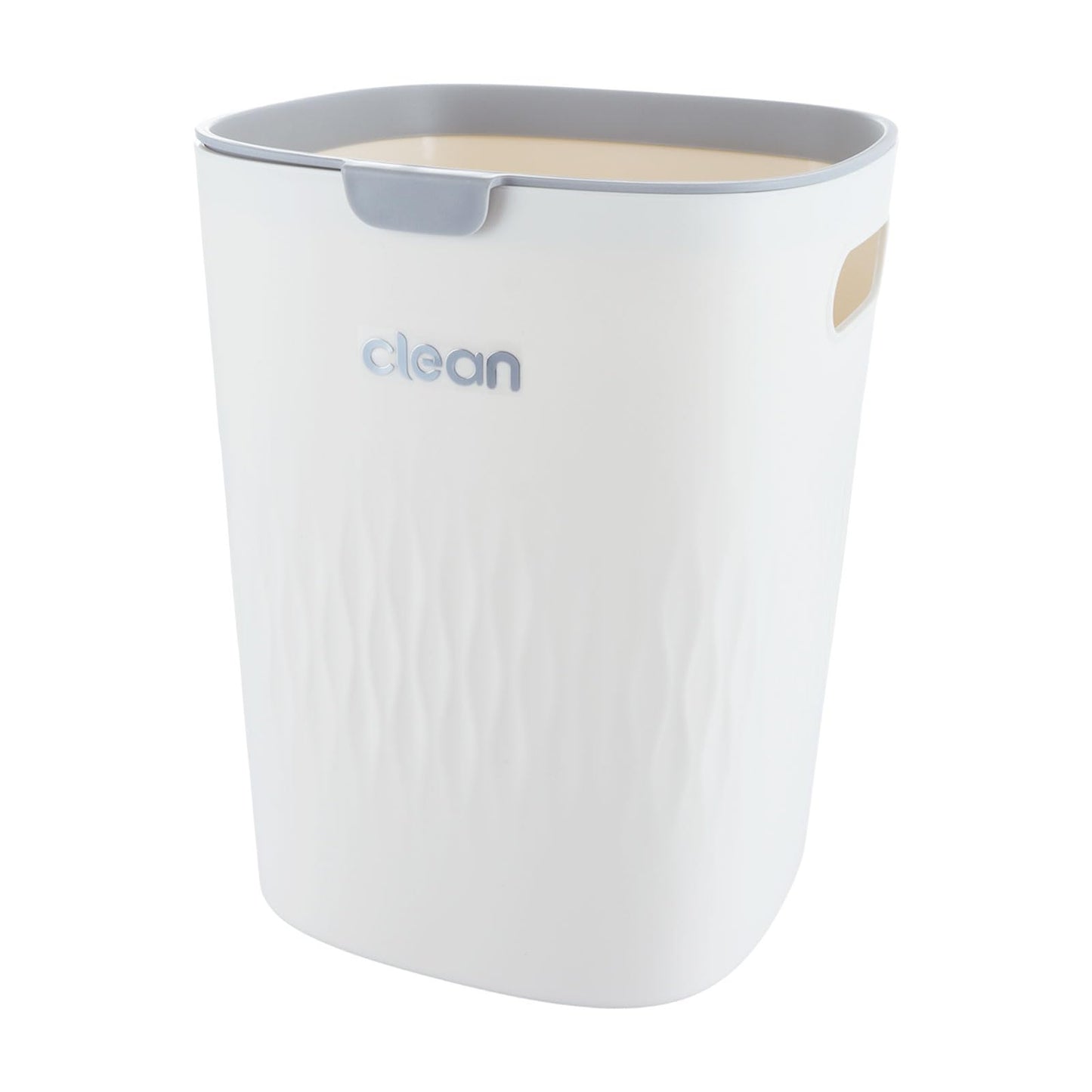 ASelected Trash Bin 10 L Kitchen Trash Can Pressure Rings Design Cream White Square Trash Can For Kitchen,Bathroom Office Living