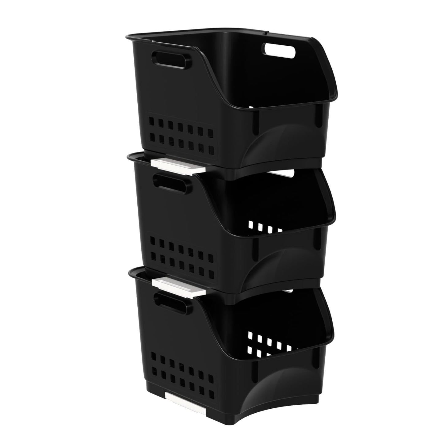 Zopnny 3-Tier Stackable Storage Baskets, Open Front Organizer