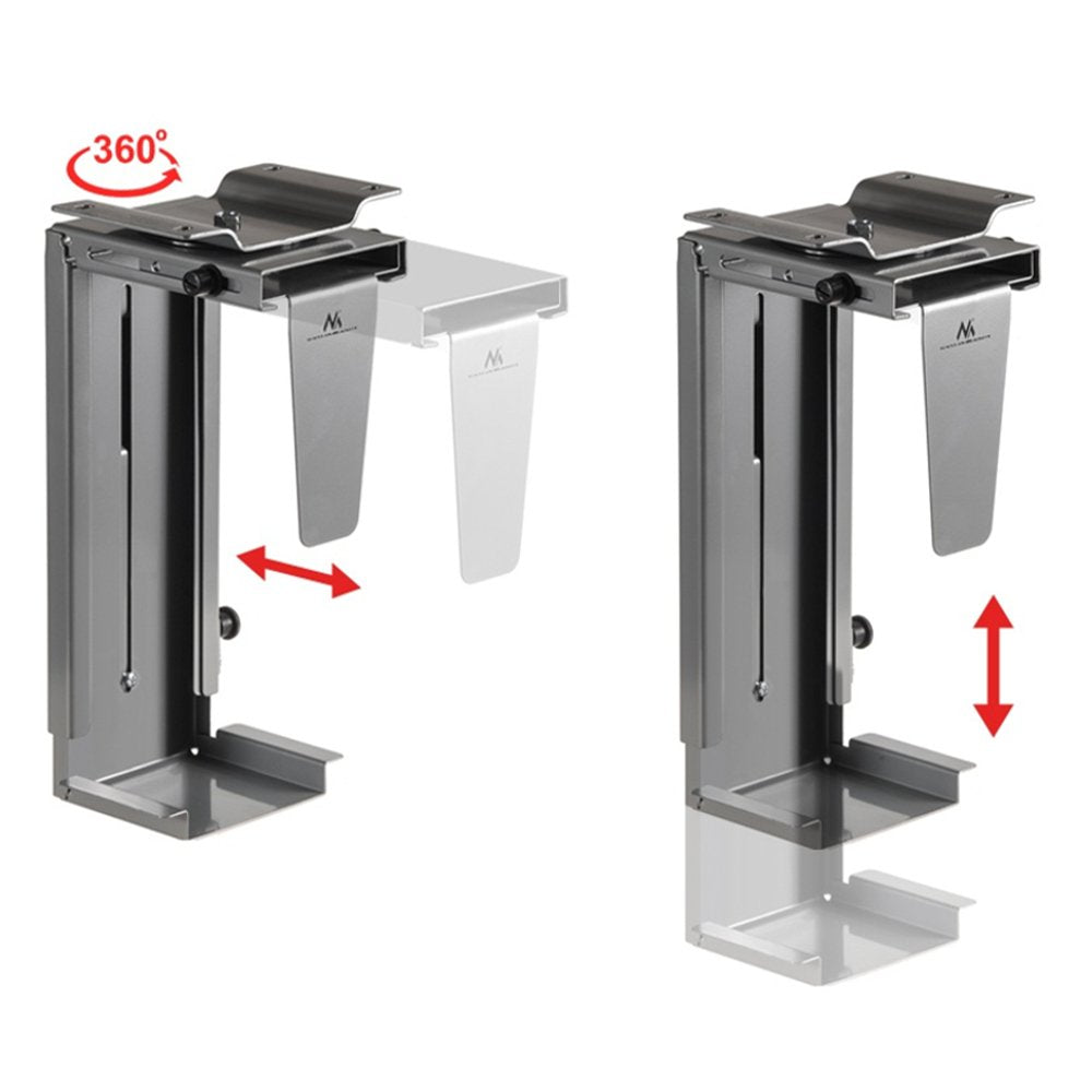 Maclean MC-713B or MC-713S Under Desk PC Mount The 10 kg Black Or Silver Silver