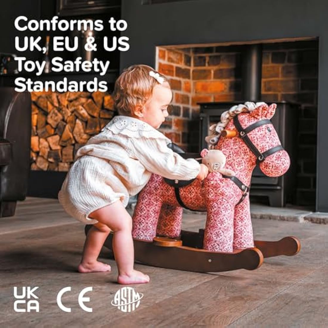 Little Bird Told Me - Cooper & Beau Rocking Horse for Baby/Toddler 9+ Months Unisex - Leatherette Saddle & Bridle, Solid Wooden Frame & Rockers, Removable Plush Toy - British Brand Since 2007
