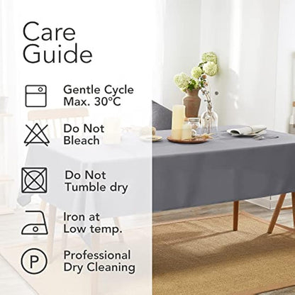 Deconovo Oxford Decorative Table Cloth Rectangle Water Resistant Tablecloth for Home 137x200cm(54x79in) Grey