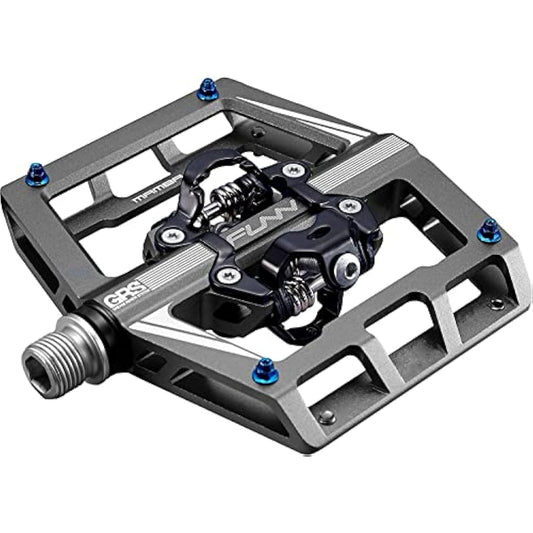 Funn Mamba Mountain Bike Clipless Pedals, Double Sided Clip Wide Platform MTB Pedals, Compatible with SPD Cleats, 9/16-Inch CrMo Axle Bicycle Pedals for MTB/BMX/Gravel Cycling