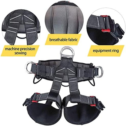 SOB Climbing Harness - High-Strength Polyester Safety Belt, Multi-Purpose for Mountaineering, Caving, Fire Rescue Equip