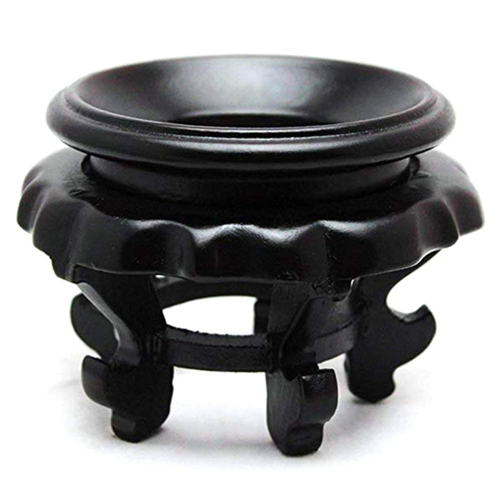 Nurnesy Ostrich Egg Display Stand, Carving Crafts, Ostrich Egg Tray Base Bottom,Ornament for Homes or Offices,High Stability (Black)