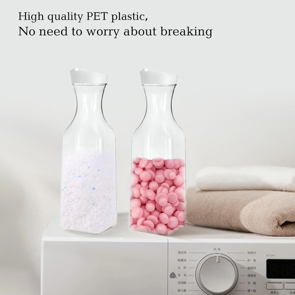 2pcs 1.5L Transparent Detergent Dispenser - Reusable Laundry Powder Storage with Durable PP for Fabric Softener