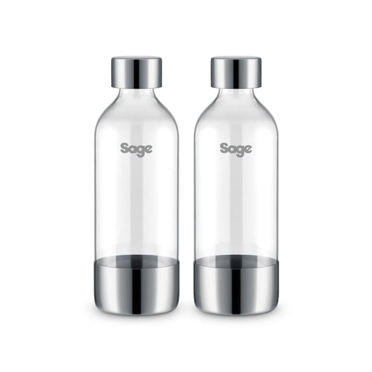 Sage - The InFizz Bottles 1L, Compatible with The InFizz Fusion Home Soda Maker - 2 Pack, Brushed Stainless Steel
